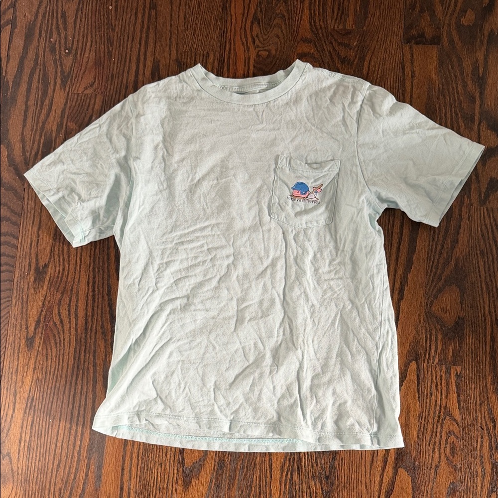 Vineyard Vines Light Mint Tee with Baseball Graphic